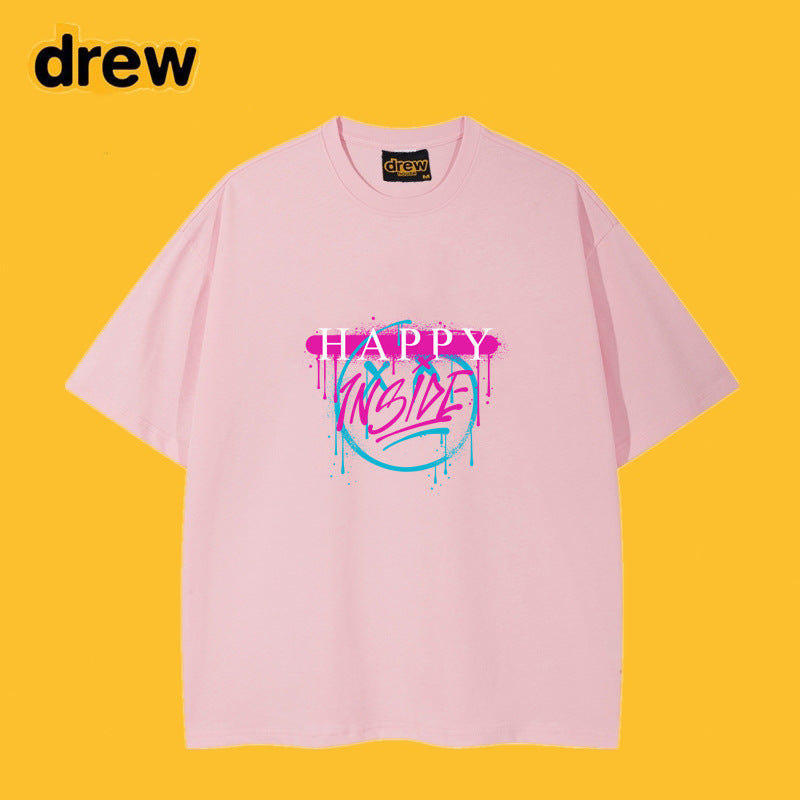 Drew T-shirts Smiley T-shirt Cotton Short Sleeve