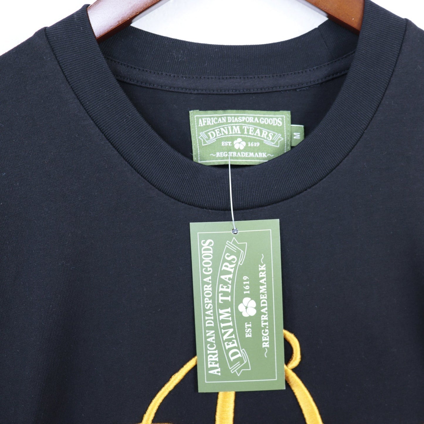 Denim Tears T-shirts Kapok Logo Badge Embroidered Short Sleeve T-shirt