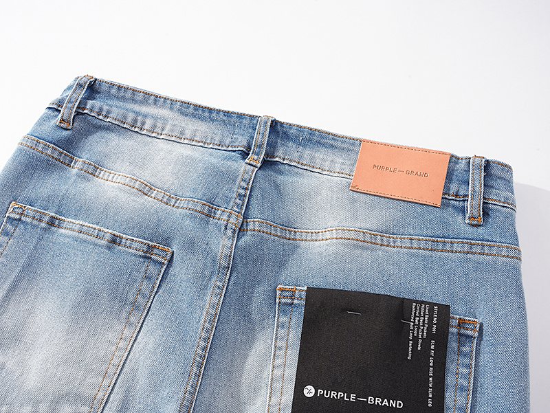 Purple Brand Star Embellished Light Blue Flared Jeans — detail