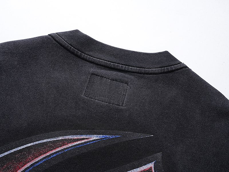 Godspeed Washed Black Skull Boxing Graphic T-Shirt — detail