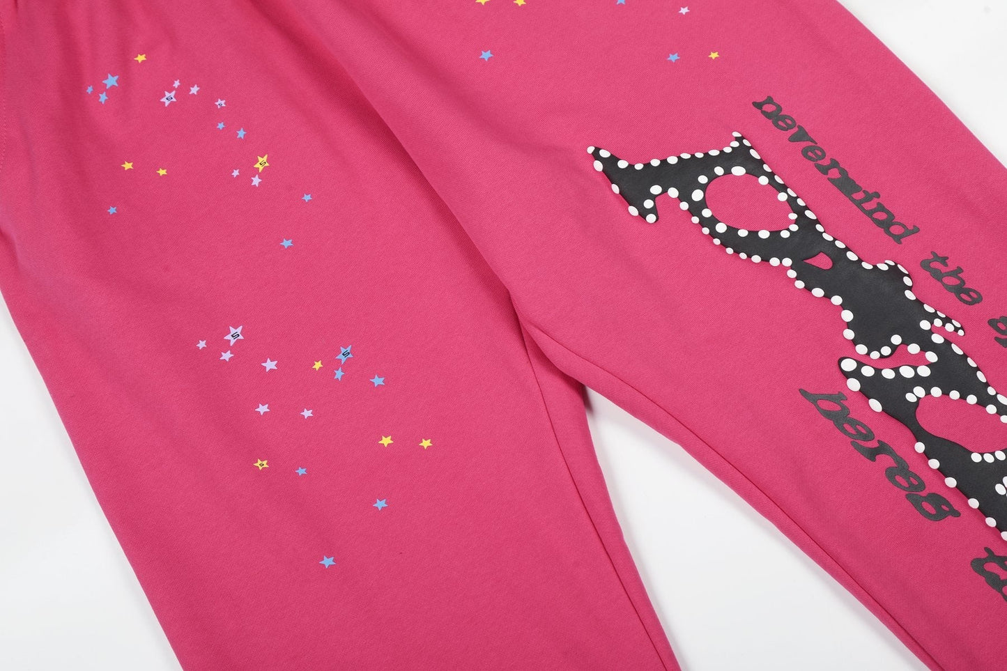 Sp5der Pink Spiderweb Hoodie & Jogger Matching Set — detail