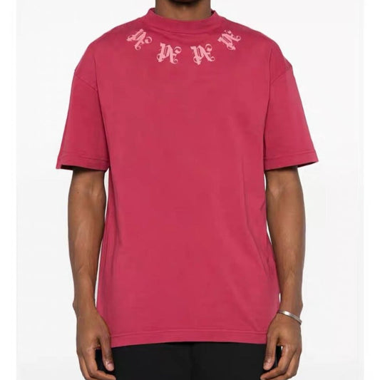 Palm Angels T-shirt Letter Painted Coconut Tree Print Short Sleeve T-shirt