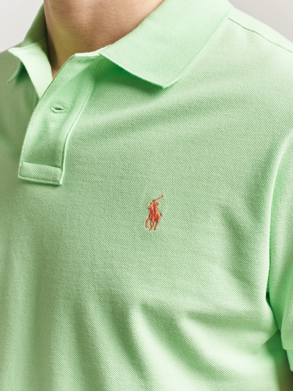 RALPH LAUREN Slim Fit Mesh Polo Shirt Cruise Lime