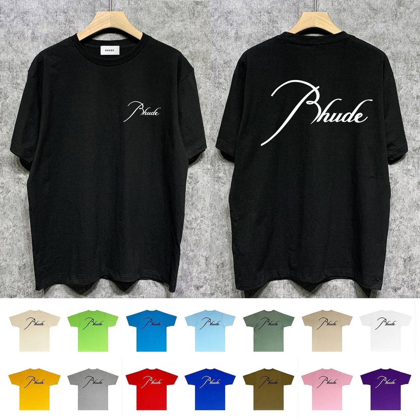 Rhude T-shirts Printed Trendy Pure Cotton