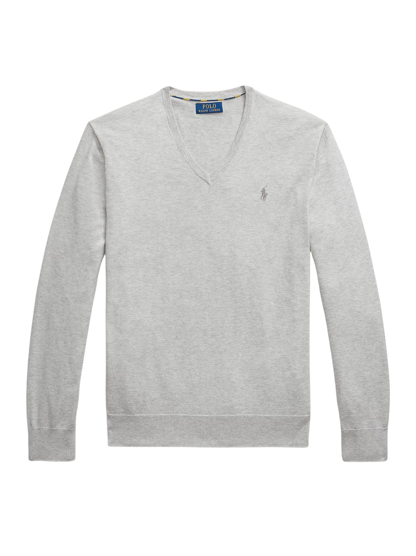 RALPH LAUREN Slim Fit Cotton V-Neck Jumper Andover Heather