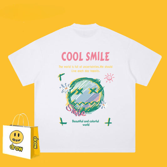 Drew T-shirts Loose round Neck Couple