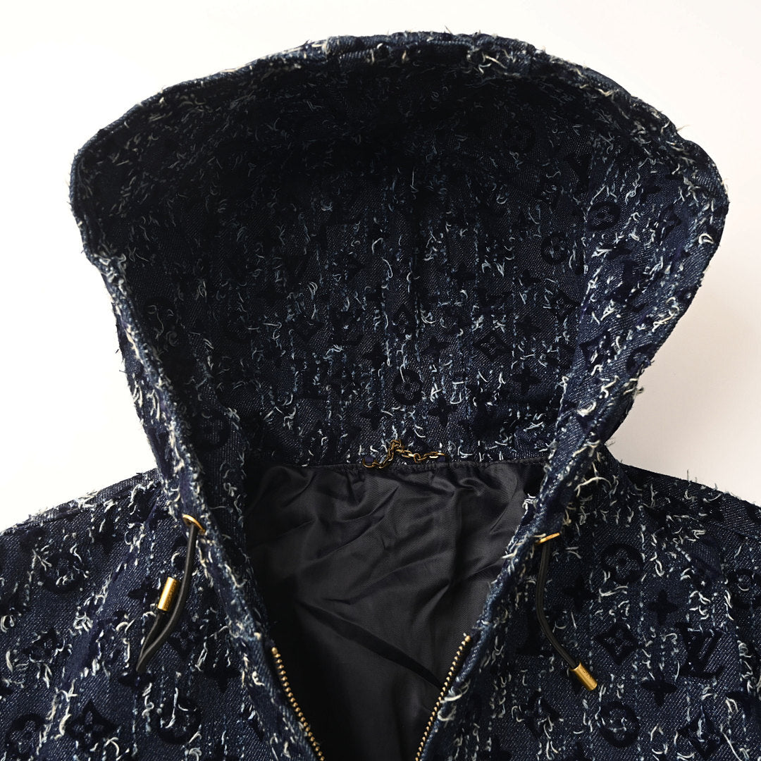 Louis Vuitton 25FW All-Over Flocked Jacquard Denim Jacket