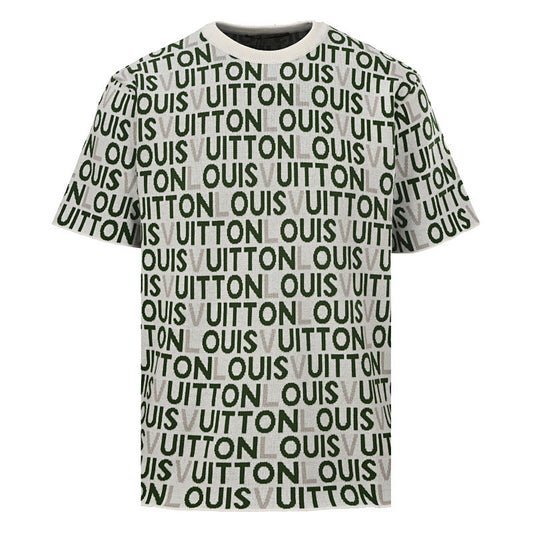 Louis Vuitton "Barrage" Letter Jacquard Knit Short-Sleeve T-Shirt