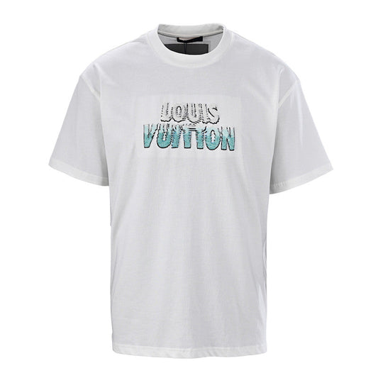Louis Vuitton Beaded Crew-Neck Short-Sleeve T-Shirt