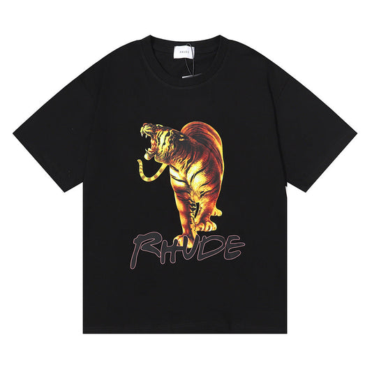 Rhude T-shirt Los Angeles, Tiger high definition print short sleeve T-shirt