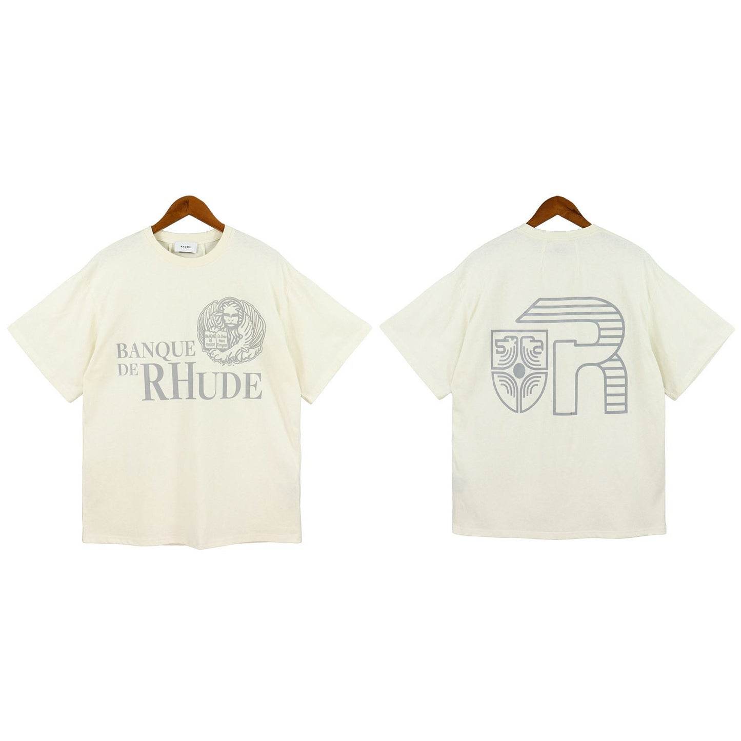 Rhude T-shirt Micro Label Letter Logo Line Pattern Short Sleeve T-shirt Loose