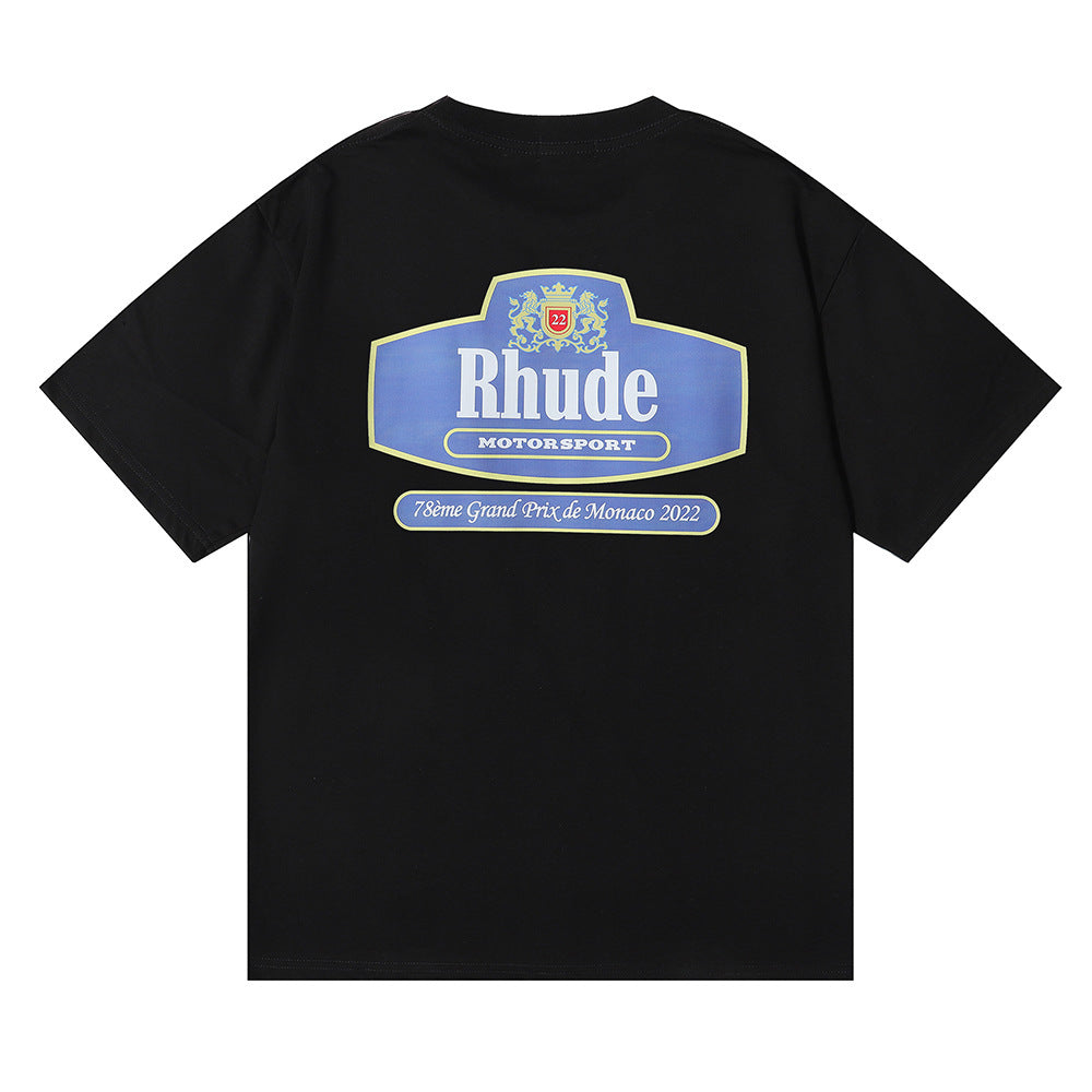 Rhude T-shirt Micro Logo Letter Badge Printed Short Sleeve T-shirt