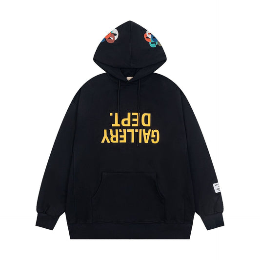 Gallery Dept Hoodie Embroidery Letter Inverted Print Hooded Sweater