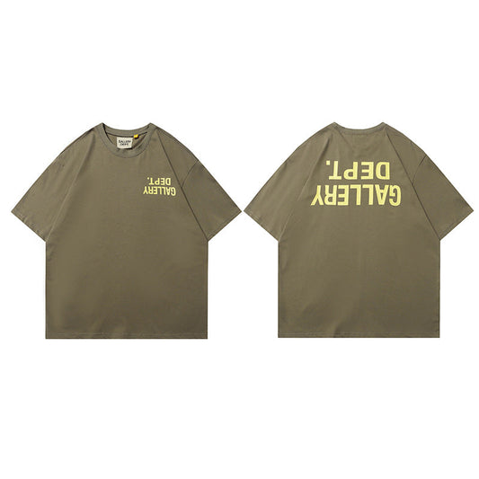 Gallery Dept T Shirts Men's Summer Short Sleeve Gallery Dept Letter Print Short-Sleeve T-shirt