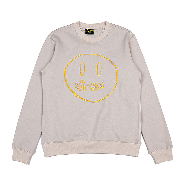 Drew House Sweatshirts Unisex Sketch Smiley Face Crew Neck Sweater