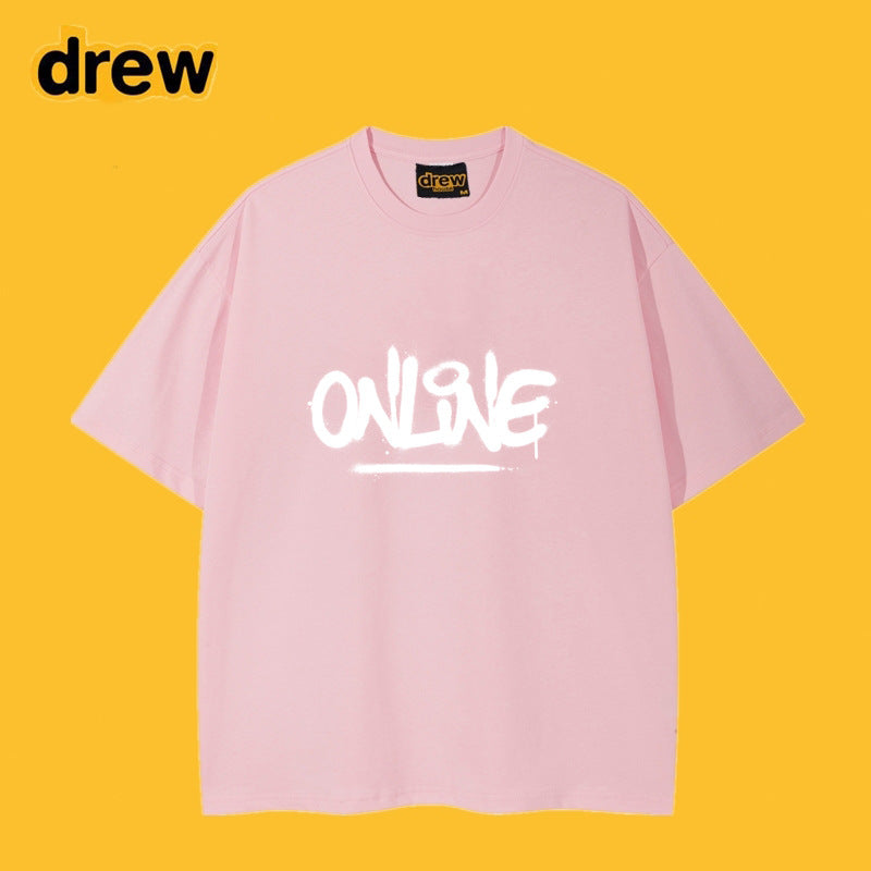 Drew T-shirts Cotton Short Sleeve Fashion Brand Printing