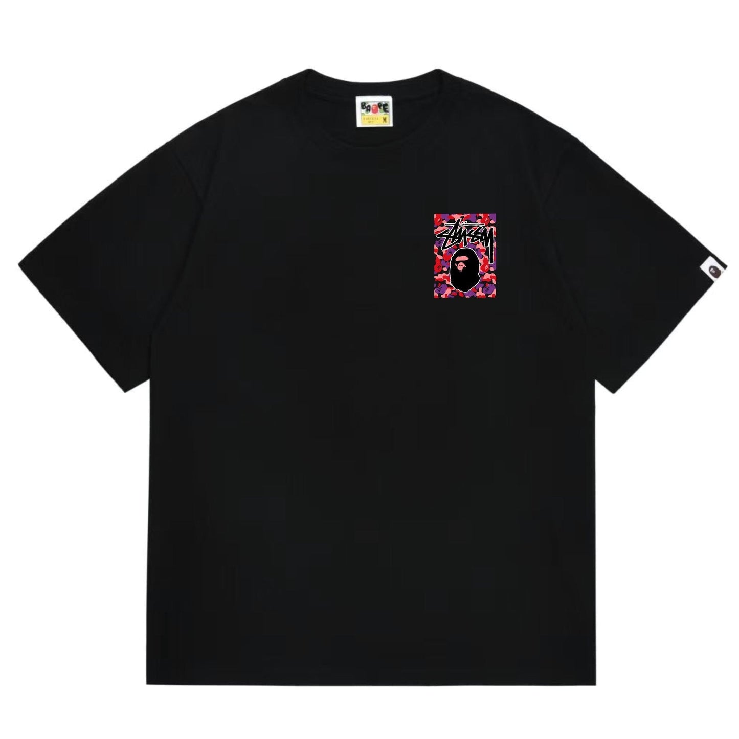 BAPE Warm Camo Black Ape Graphic T-Shirt — front
