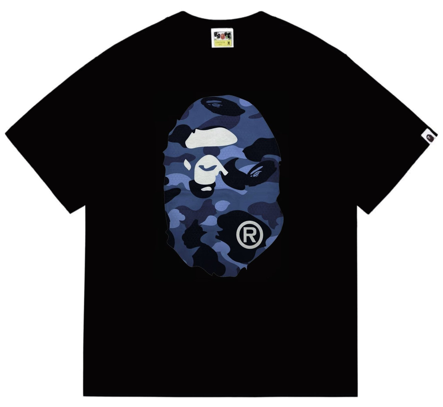 BAPE Blue Camo Ape Head Graphic T-Shirt — front