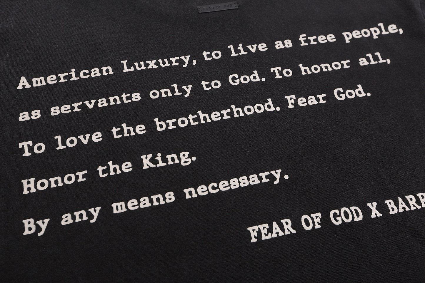 Fear of God x Barriers Live Free Graphic T-Shirt — detail