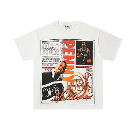 VALE USA Penny Basketball Graphic T-Shirt - White — hero