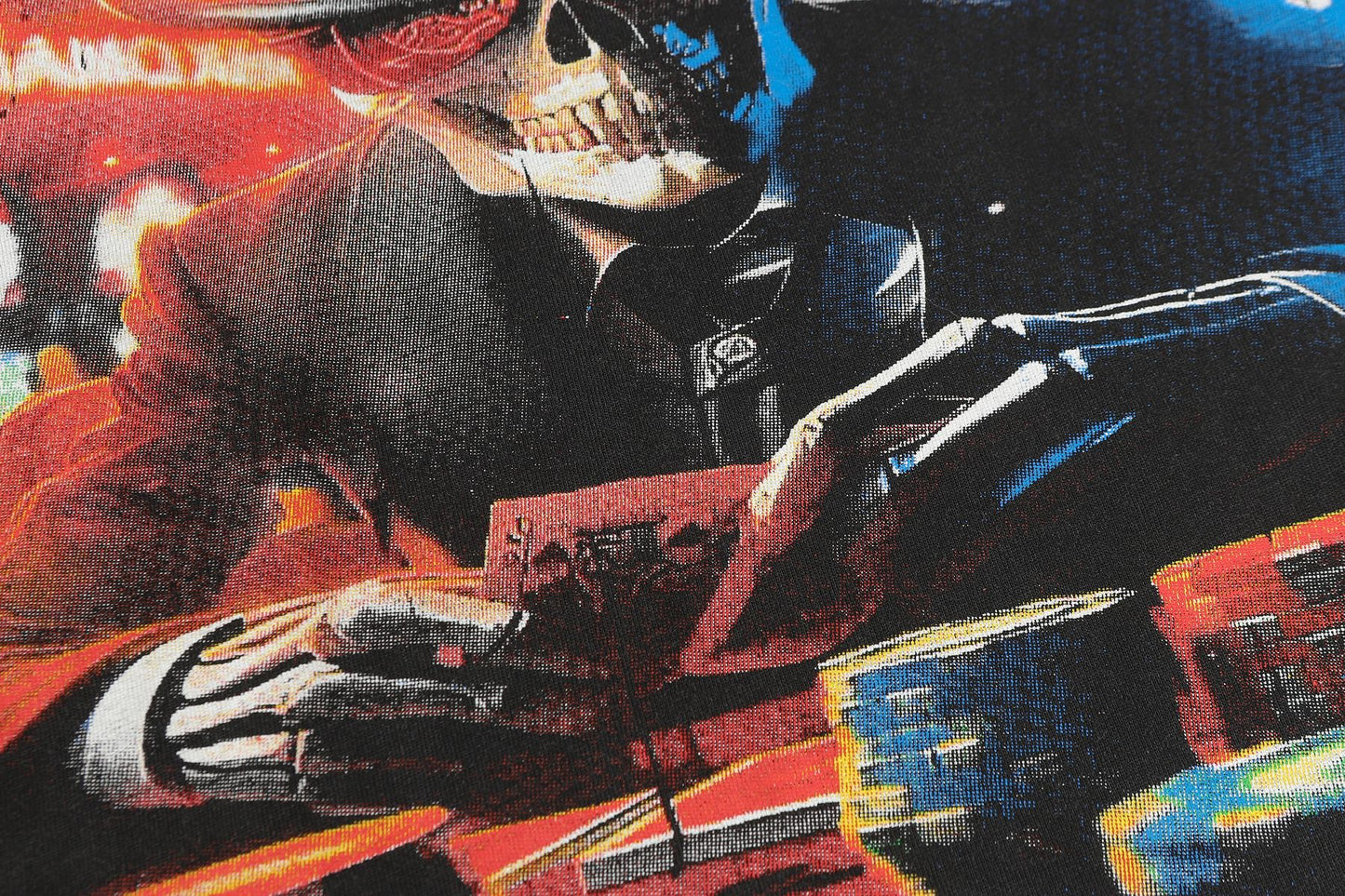 Godspeed Washed Black Casino Skull Long-Sleeve T-Shirt — detail
