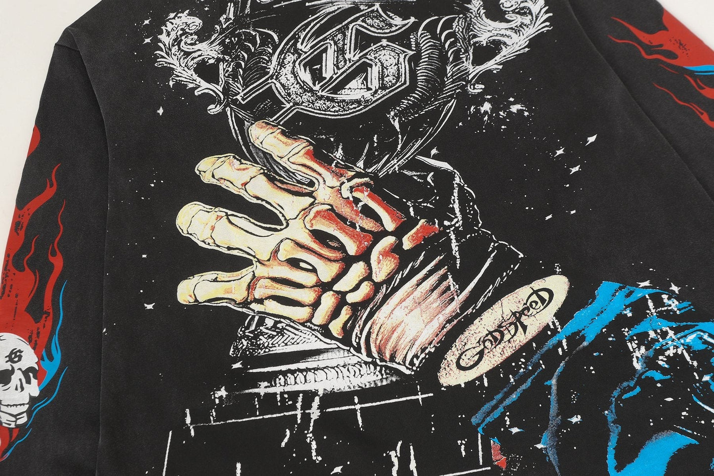 Godspeed Washed Black Rock Graphic Long-Sleeve T-Shirt — detail