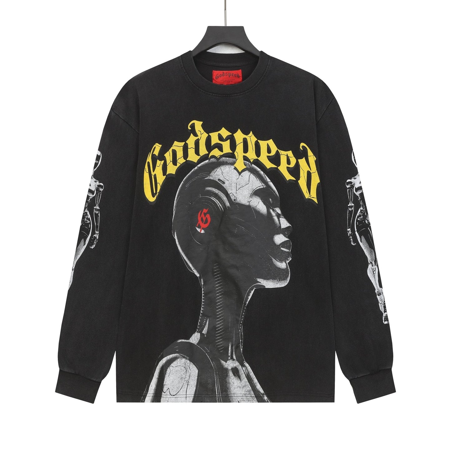 Godspeed Washed Black Rock Graphic Long-Sleeve T-Shirt — hero