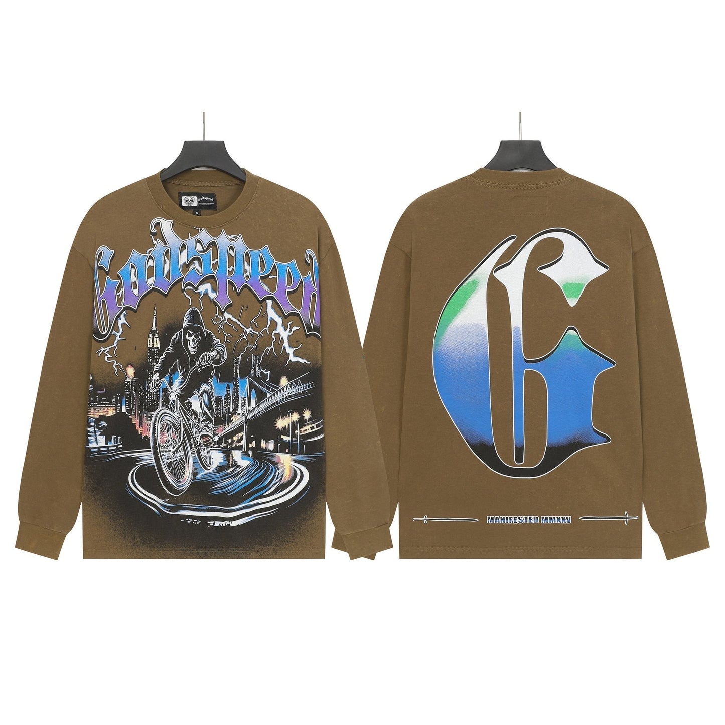 Godspeed Biker City Graphic Long-Sleeve T-Shirt — hero