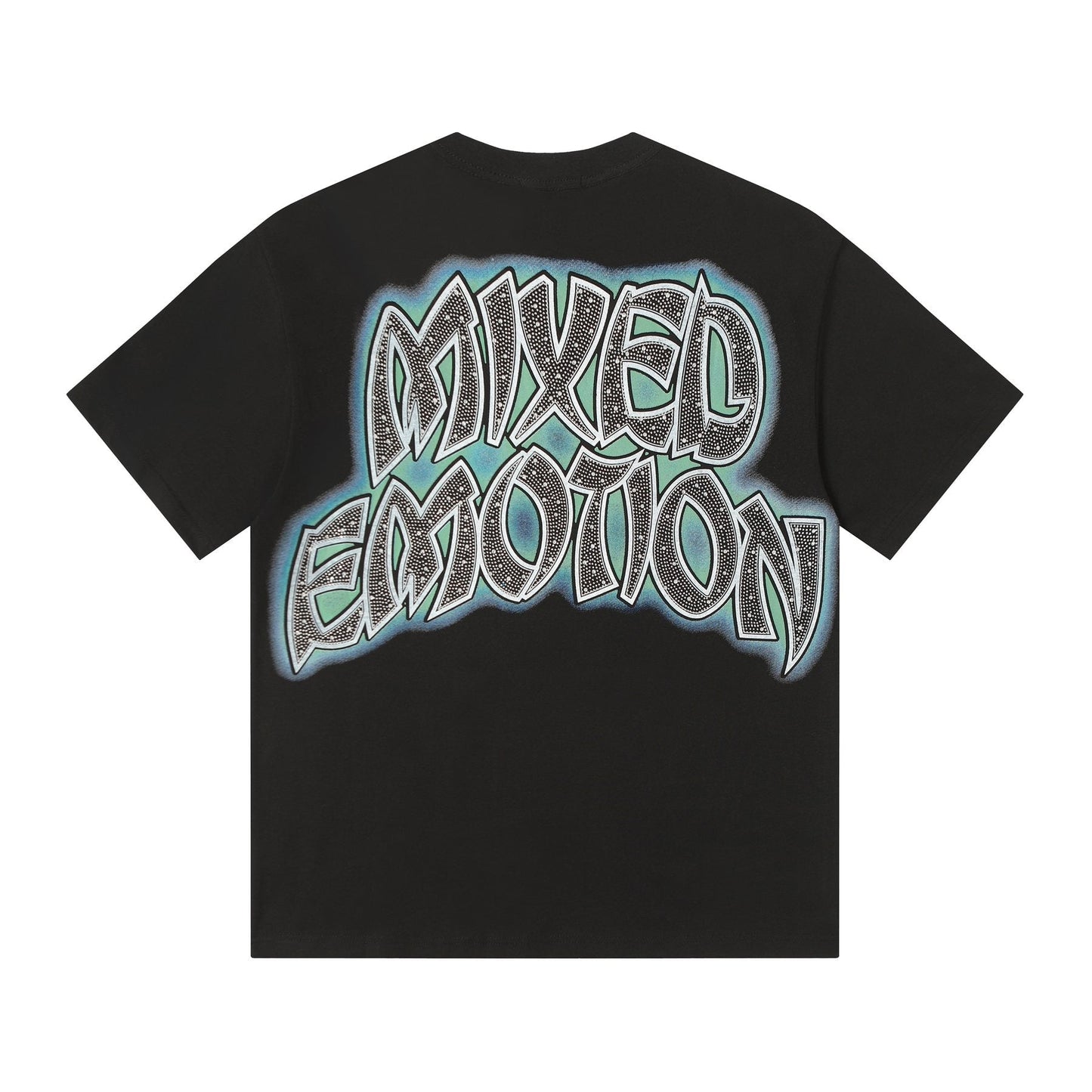MIXED EMOTION Rhinestone Graphic T-Shirt — back