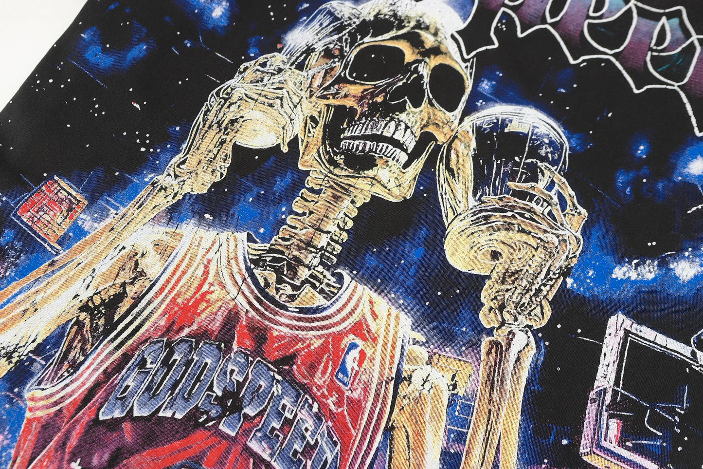 Godspeed Washed Black Graphic T-Shirt — detail