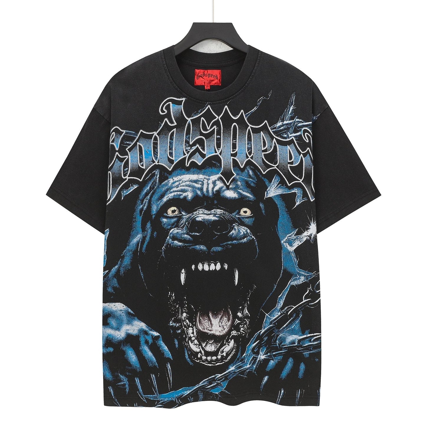 Godspeed Panther Graphic Washed Black T-Shirt — hero