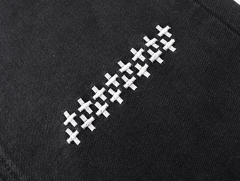 Ksubi Black Slim Tapered Graphic Jeans — detail