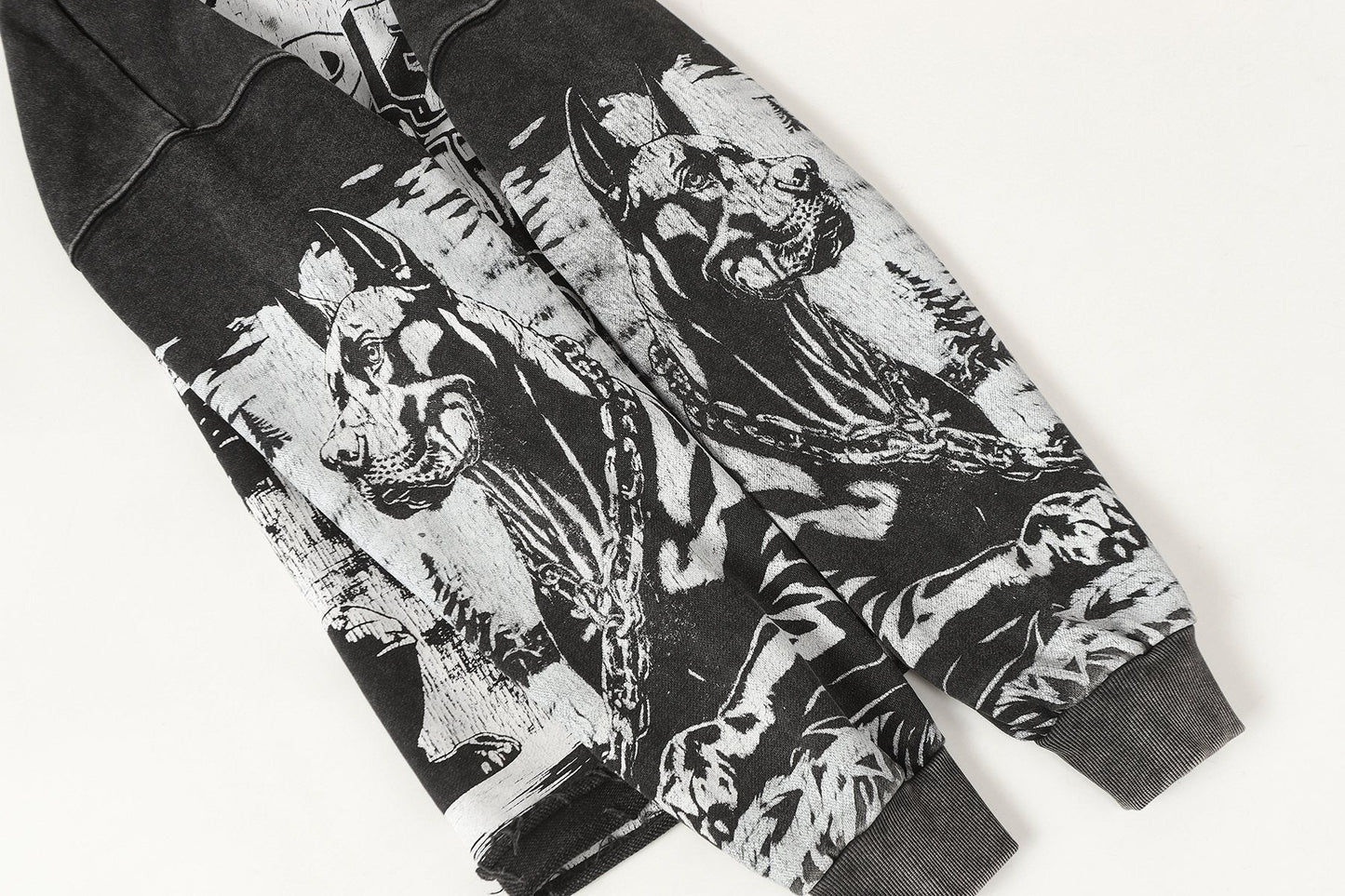 Godspeed Dog & City Graphic Raw-Hem Hoodie — detail