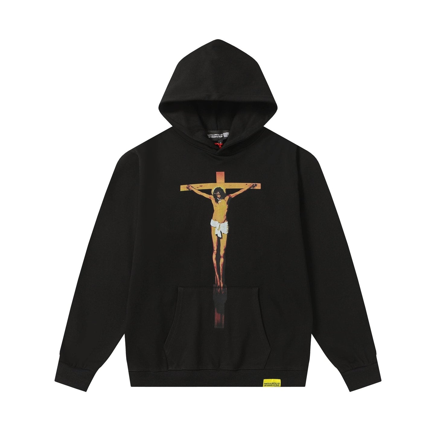 THAT'S A AWFUL LOT OF COUGH SYRUP Crucifixion Graphic Pullover Hoodie — front