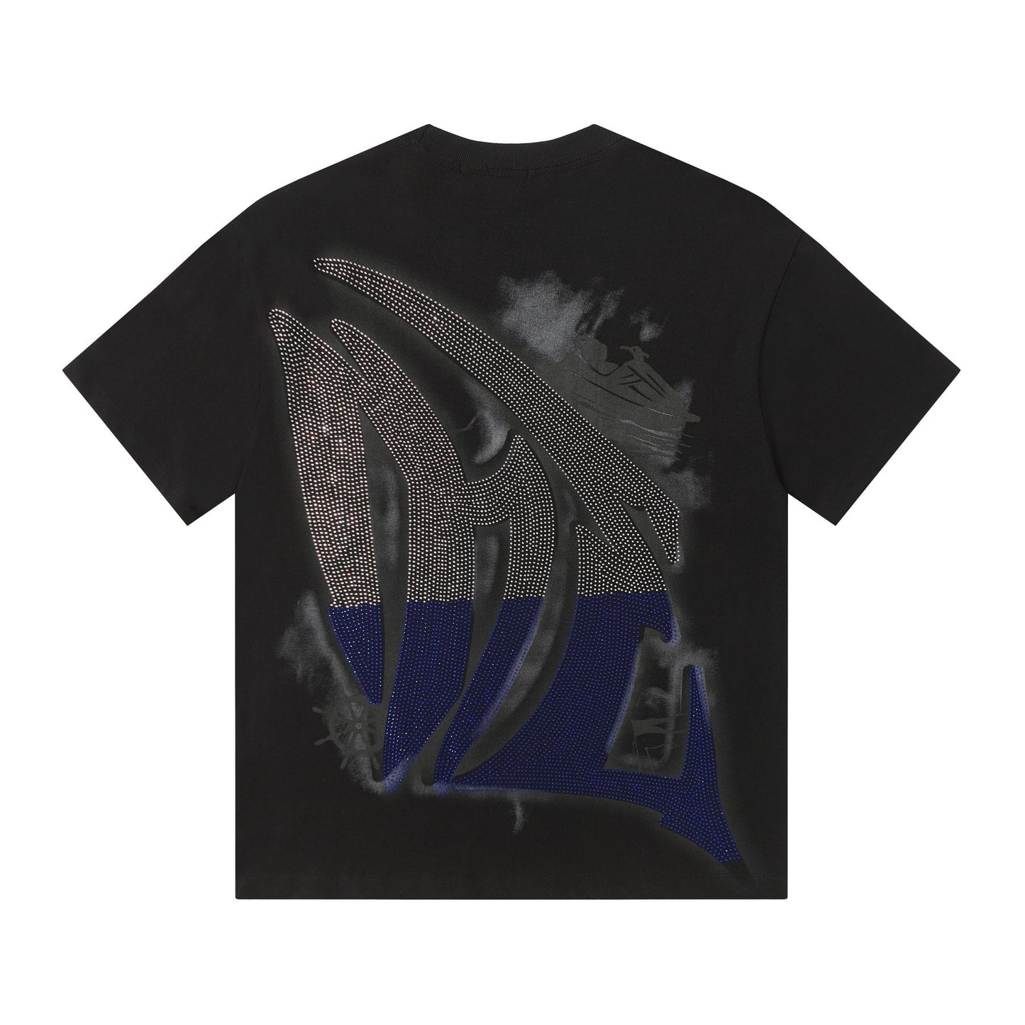 MIXED EMOTION Rhinestone Graphic T-Shirt — back