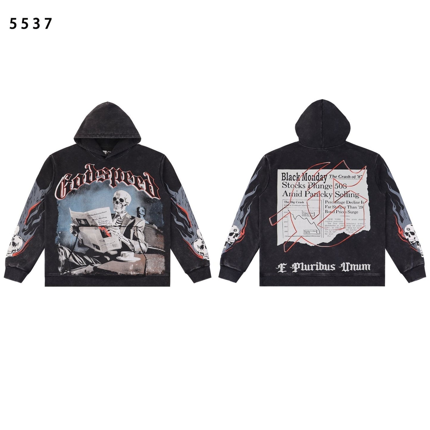Godspeed Black Monday Skeleton Graphic Hoodie — front