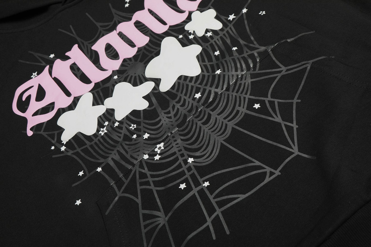 Sp5der Atlanta Spiderweb Graphic Hoodie — detail