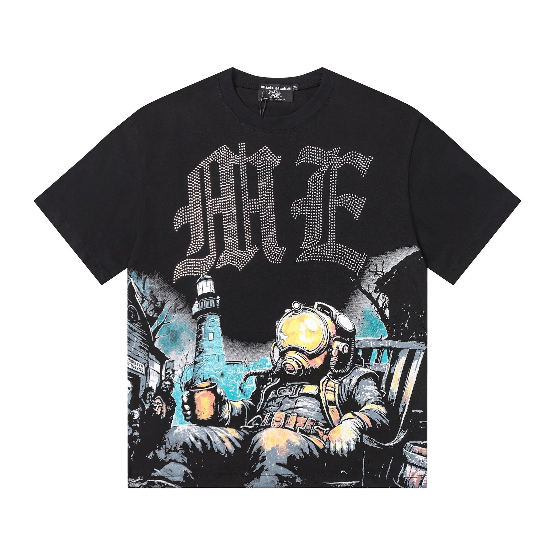 MIXED EMOTION Rhinestone-Style Graphic T-Shirt — hero