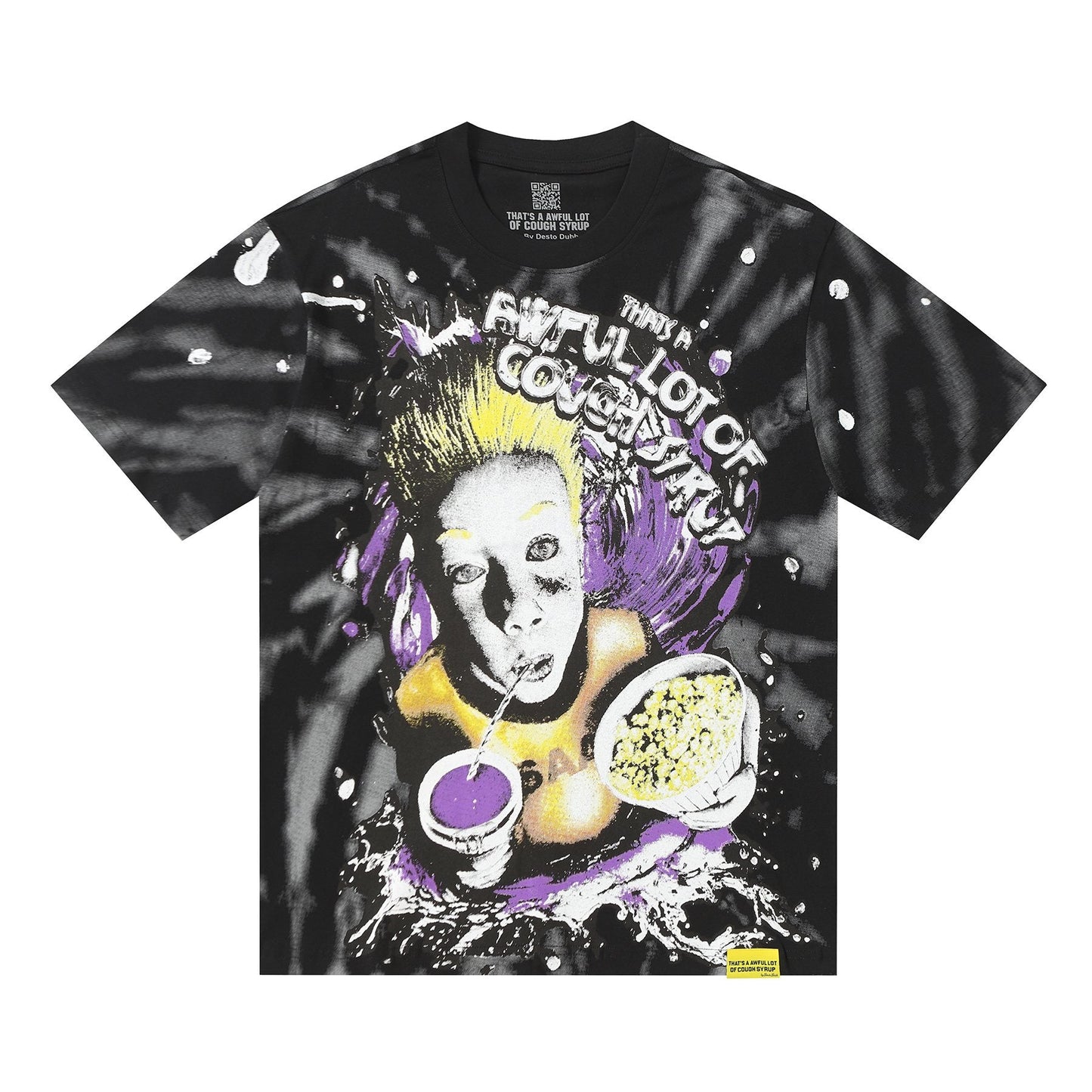 THAT'S A AWFUL LOT OF COUGH SYRUP Black Front & Back Graphic T-Shirt — hero