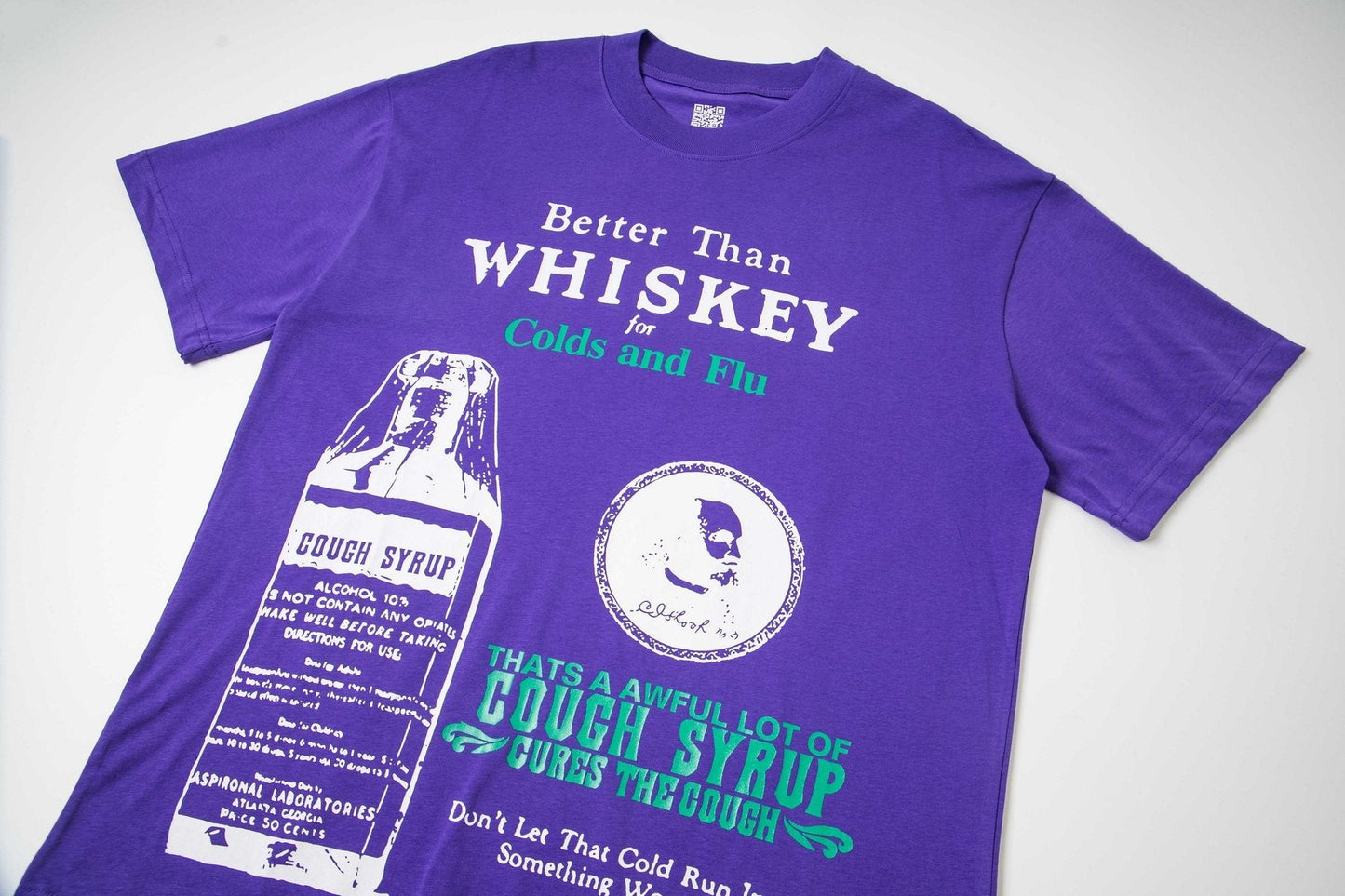 THAT'S A AWFUL LOT OF COUGH SYRUP Purple Front & Back Graphic T-Shirt — front