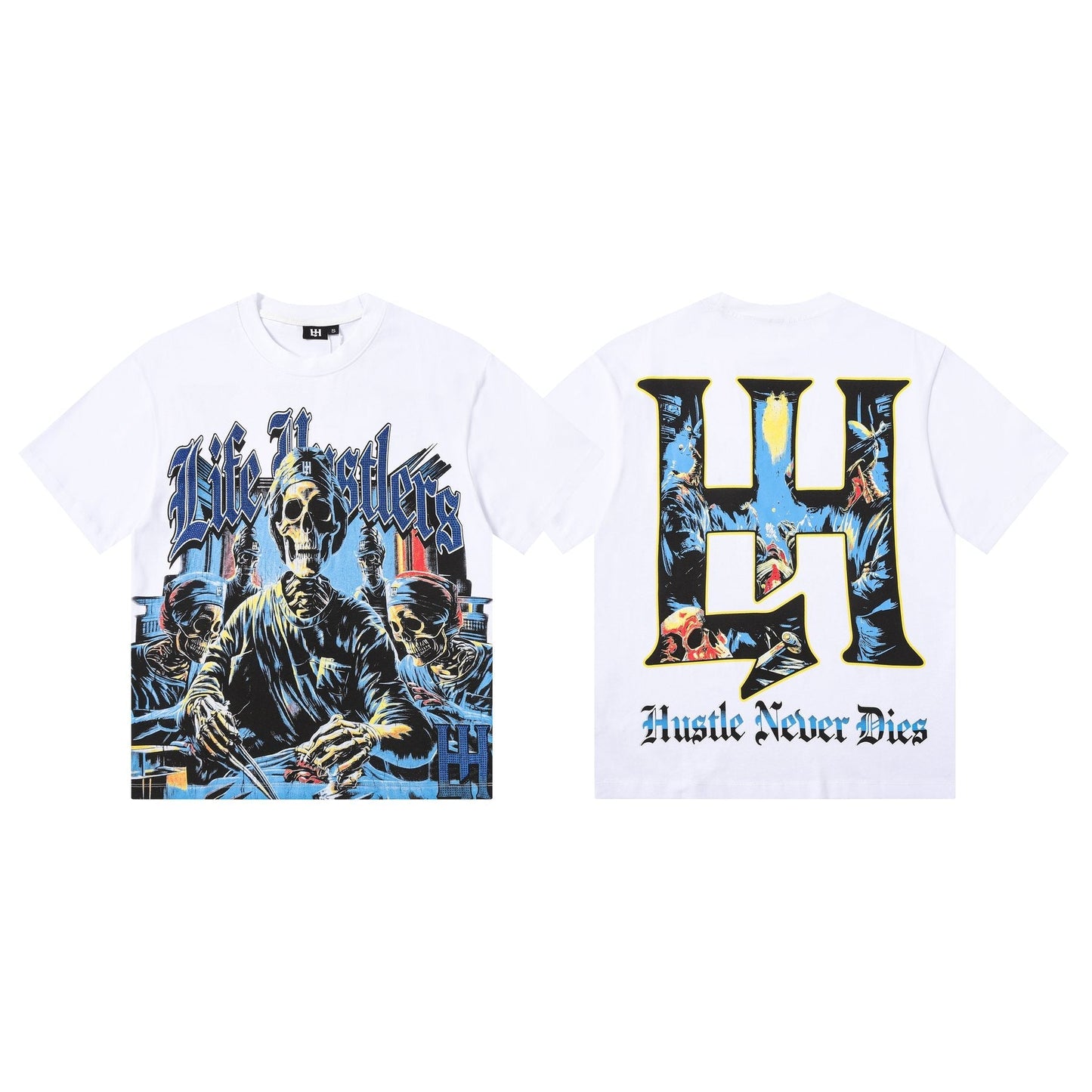 Life Hustlere Skeleton Graphic Short-Sleeve T-Shirt — front