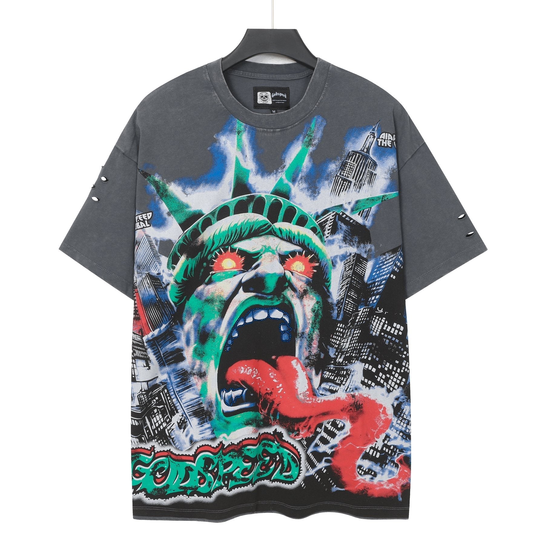 Godspeed Statue of Liberty Graphic T-Shirt — front