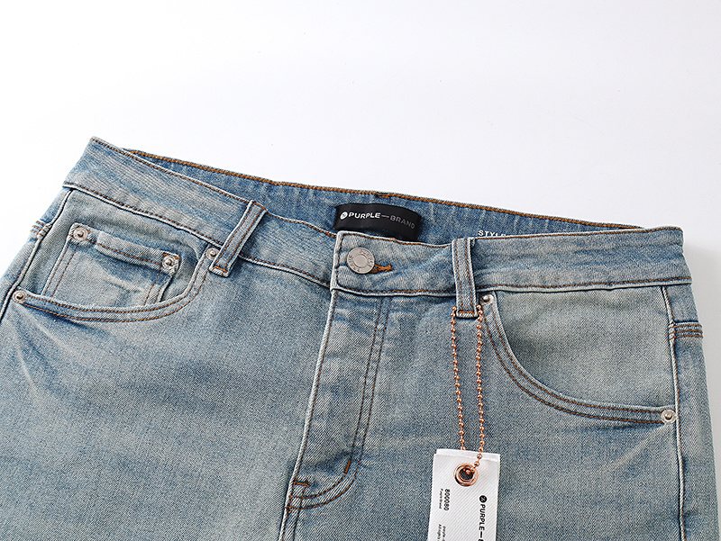 Purple Brand Light Blue Leg-Graphic Jeans — detail