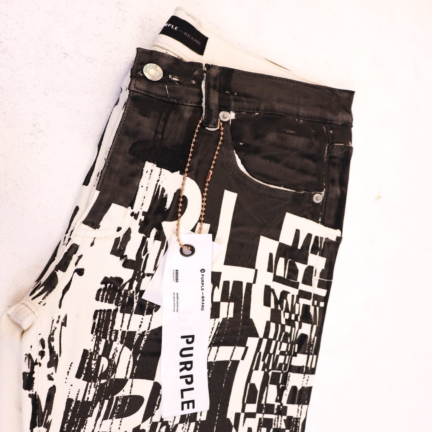 Purple Brand Distressed Graphic Jeans — front