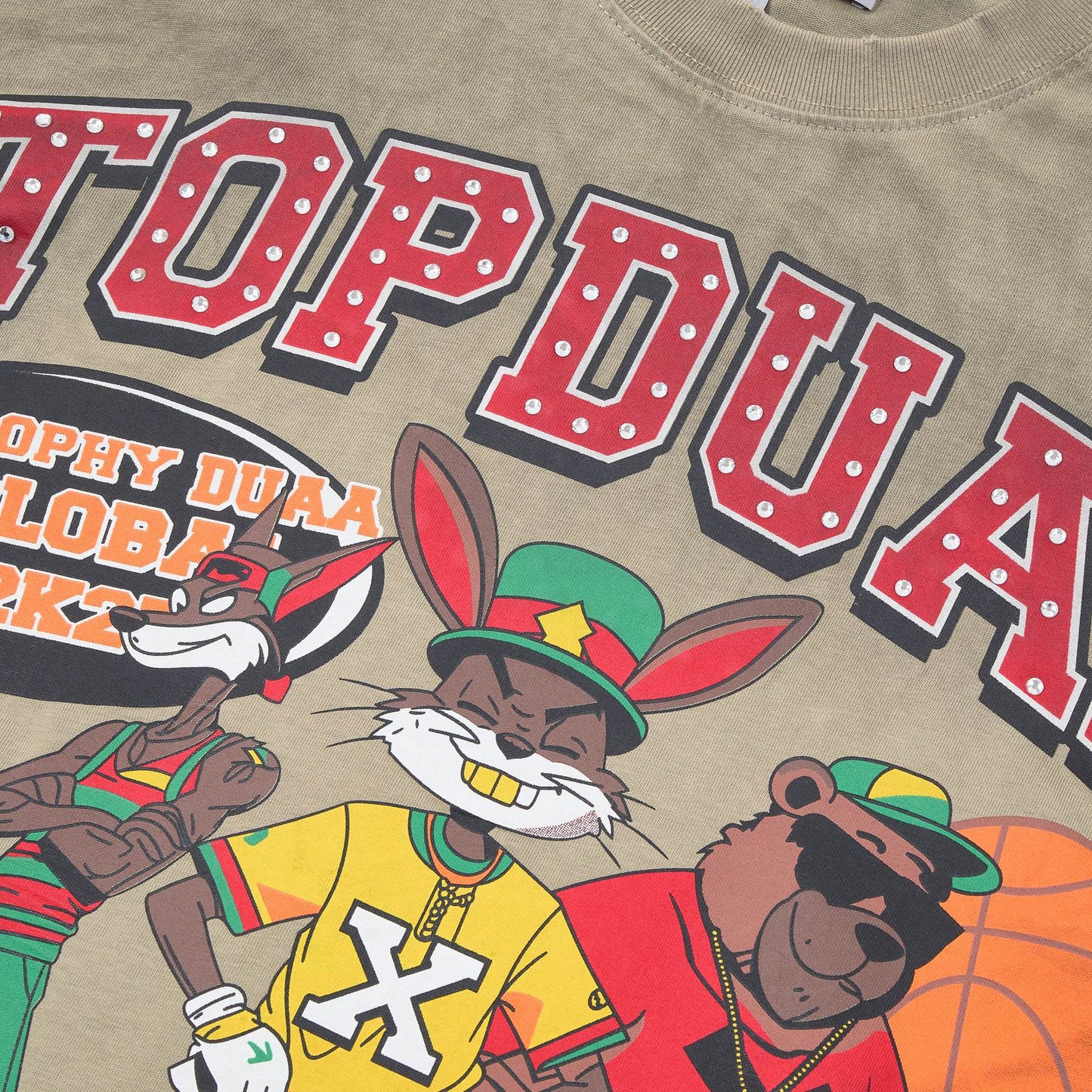DUAA All Star Basketball Graphic Short-Sleeve T-Shirt - Olive — detail