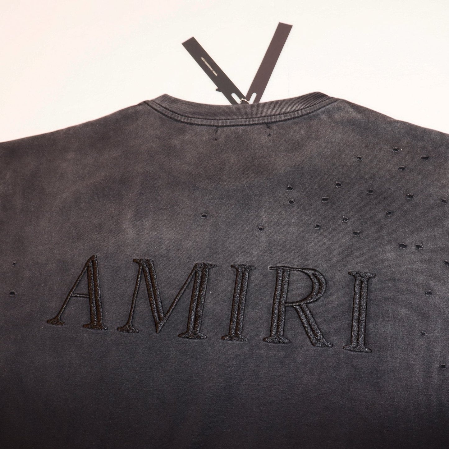 AMIRI Distressed Washed Short-Sleeve T-Shirt — detail