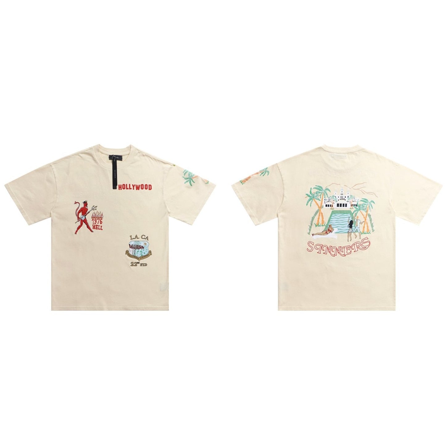 AMIRI Crystal Sinners Graphic T-Shirt — front