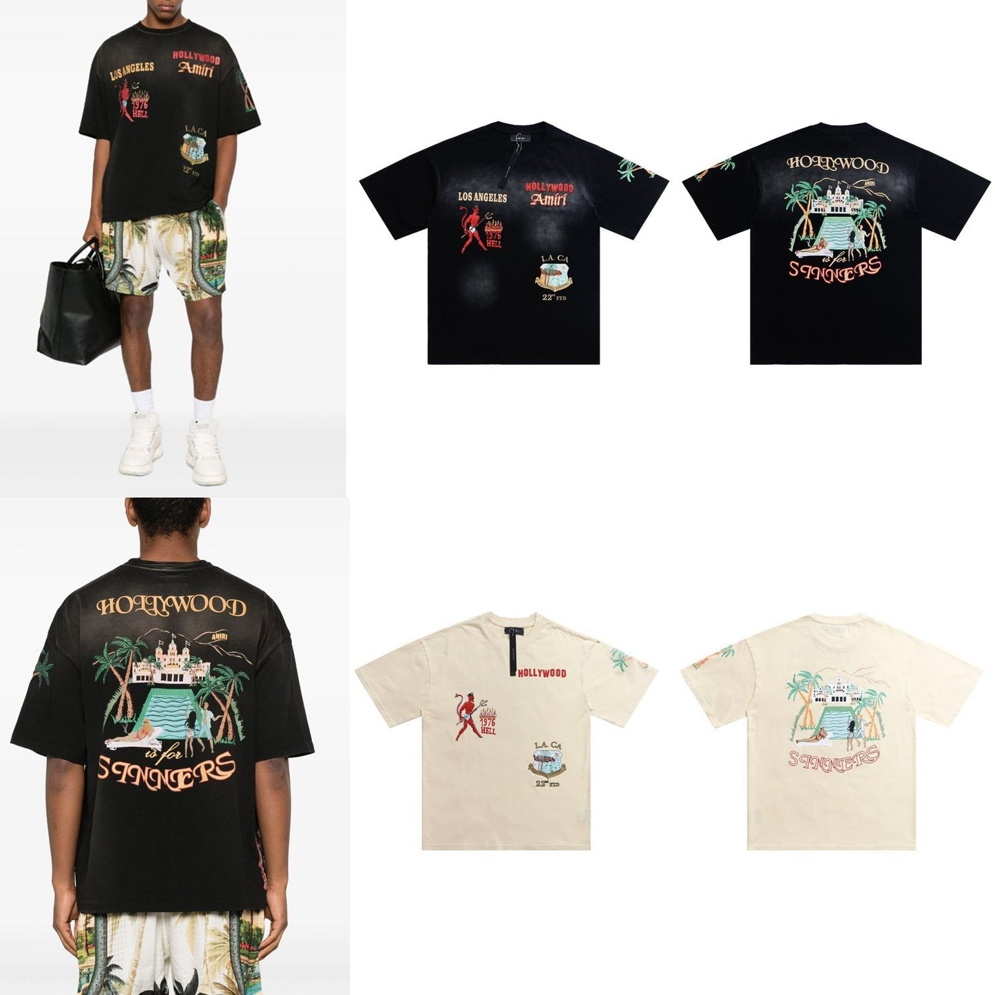AMIRI Crystal Sinners Graphic T-Shirt — context