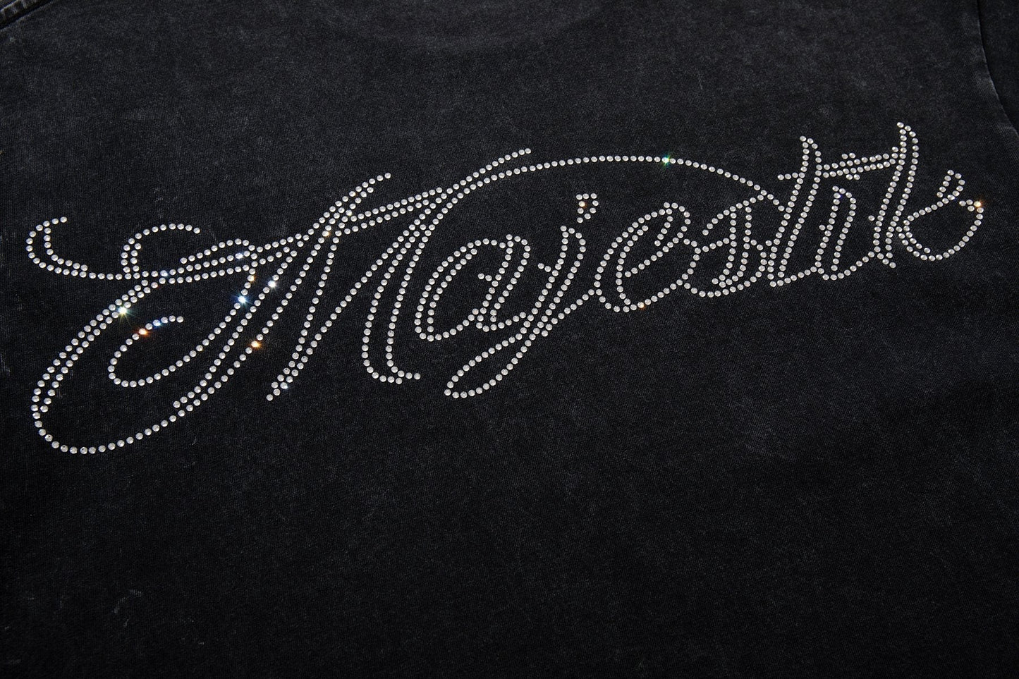 MAJESTIK Blue Football Graphic T-Shirt — detail