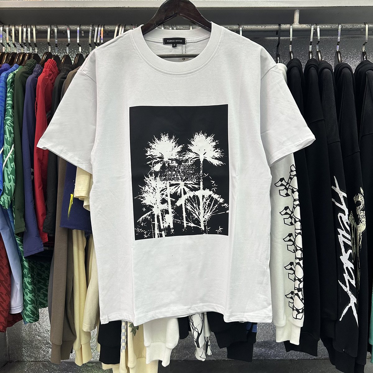 Purple Brand Palm Tree Graphic Short-Sleeve T-Shirt — context